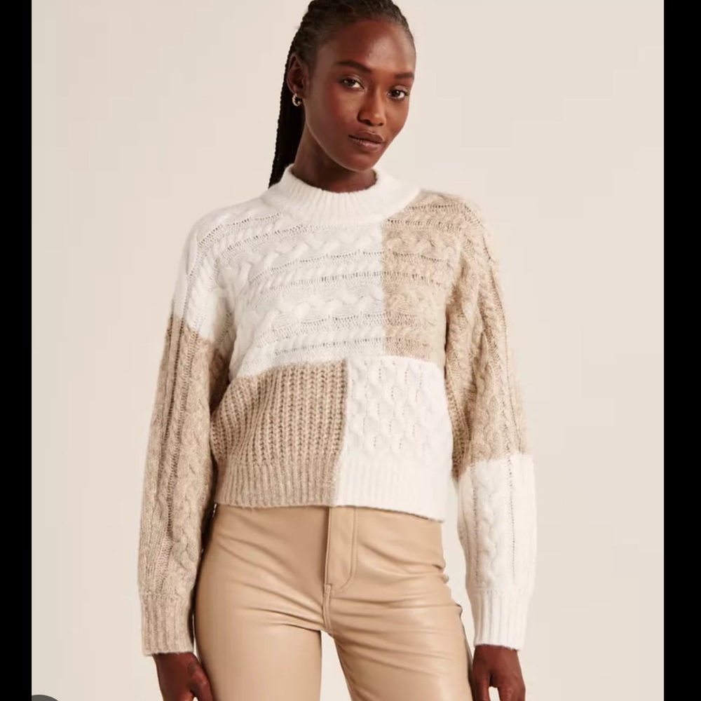 Abercrombie Tonal Patchwork Dolman Sweater